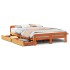 Cama sin colchón madera maciza de pino marrón cera 160x200