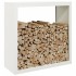 Leñero de acero blanco 100x40x100