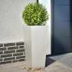 Jardineras 2 uds de acero inoxidable 35x35x75 cm