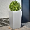 Jardineras 2 uds acero inoxidable 45x45x75 cm