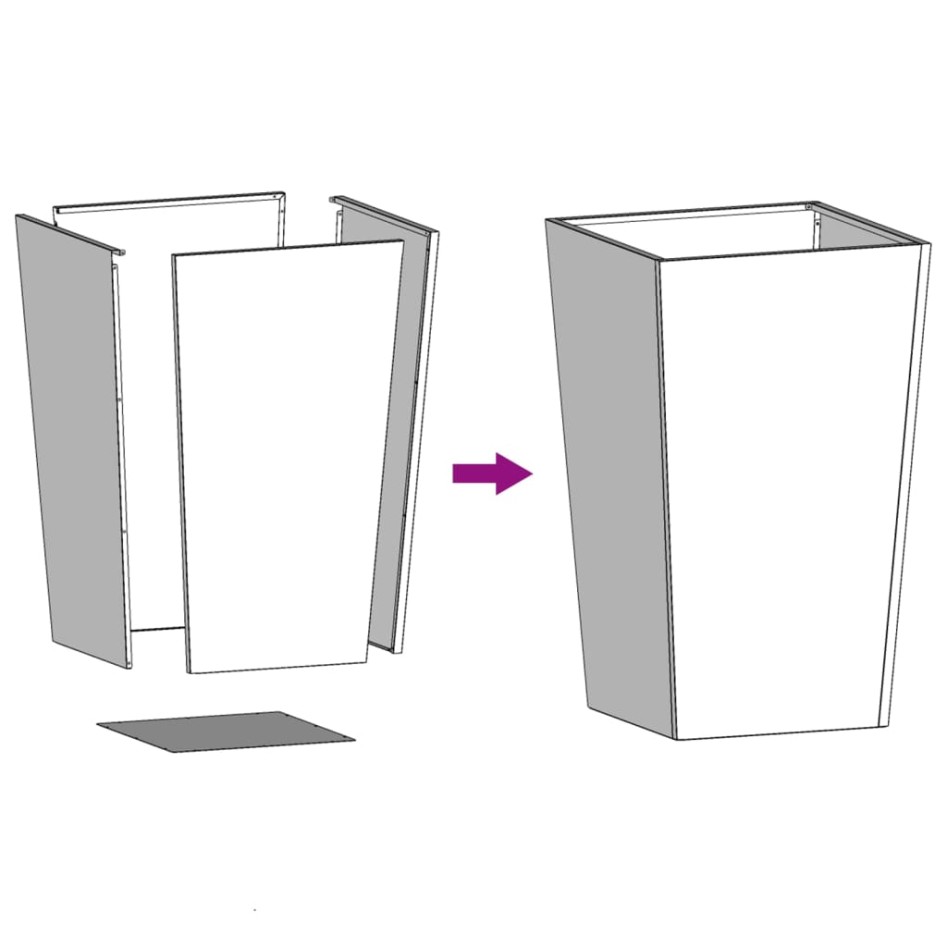 Jardineras 2 uds acero inoxidable 45x45x75