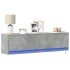 Mueble de pared TV con luces LED gris hormigón 140x31x38