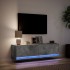 Mueble de pared TV con luces LED gris hormigón 140x31x38