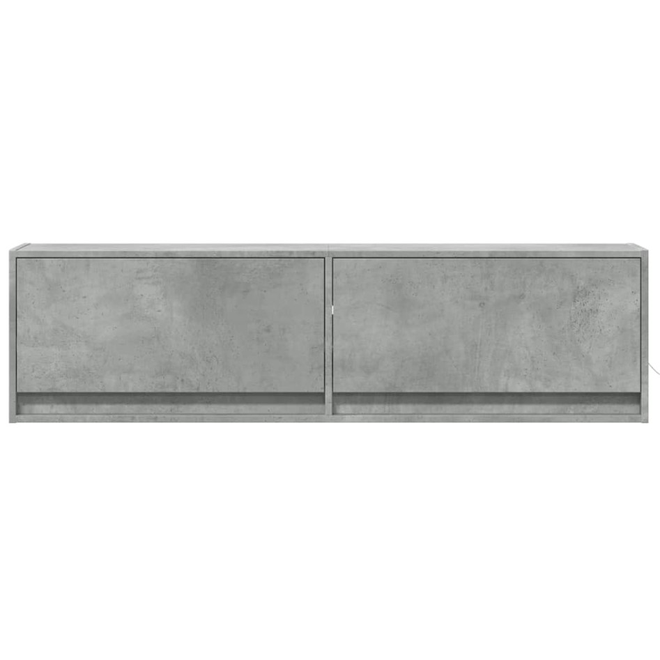 Mueble de pared TV con luces LED gris hormigón 140x31x38
