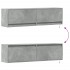 Mueble de pared TV con luces LED gris hormigón 140x31x38