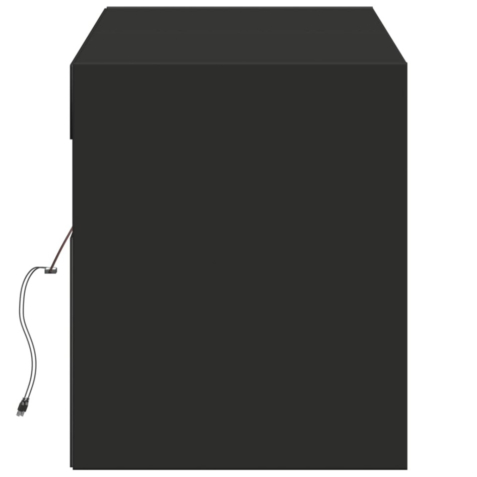 Mueble de TV de pared con luces LED negro 140x31x38