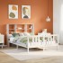 Cama con estantería sin colchón madera maciza blanca 160x200