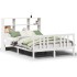 Cama con estantería sin colchón madera maciza blanca 160x200