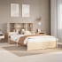 Cama con estantería sin colchón madera maciza de pino