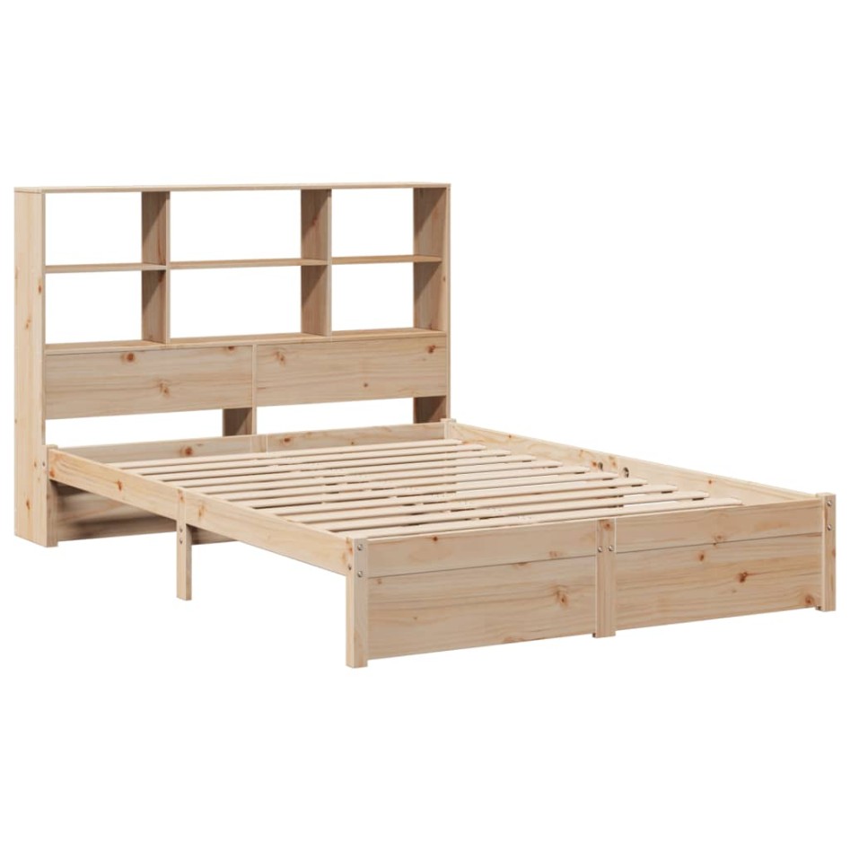 Cama con estantería sin colchón madera maciza de pino