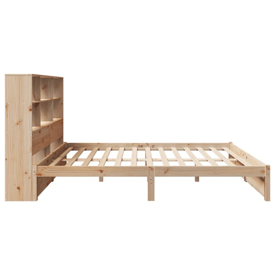 Cama con estantería sin colchón madera maciza de pino