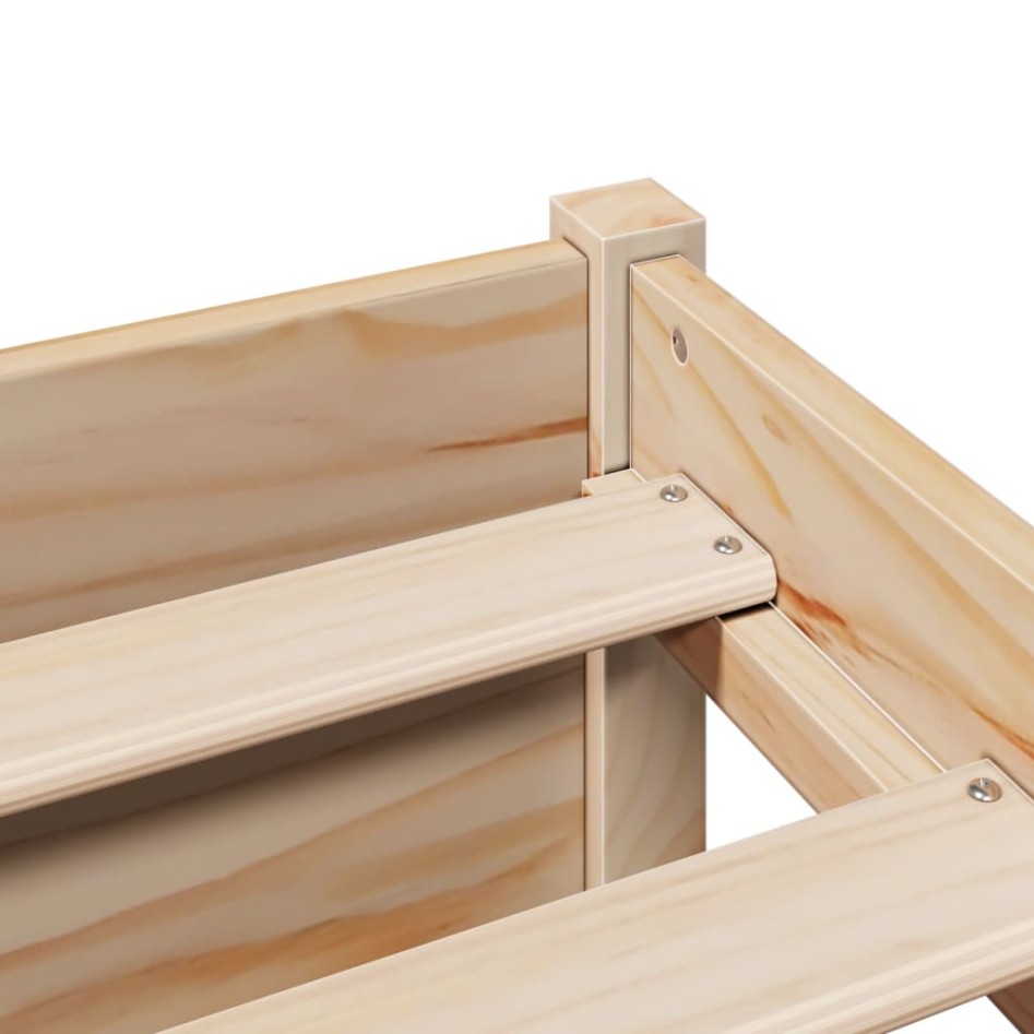 Cama con estantería sin colchón madera maciza de pino