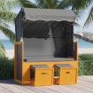 Silla Strandkorb dosel ratán sintético madera negro antracita