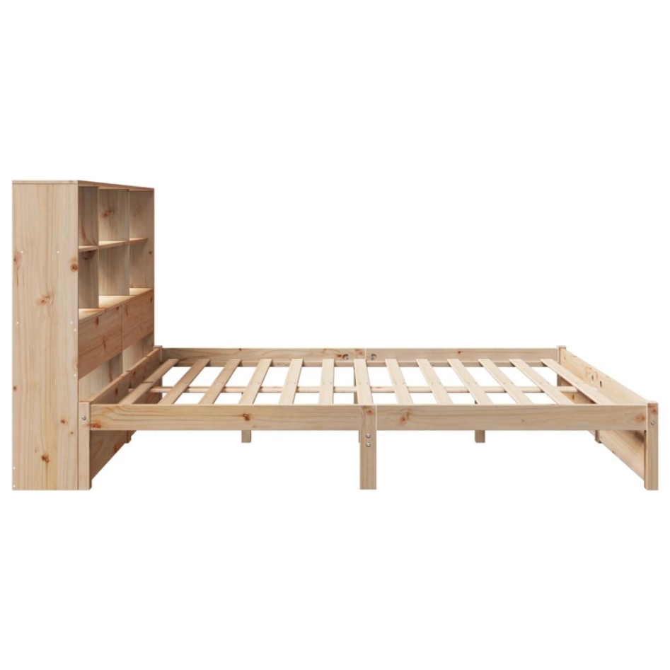 Cama con estantería sin colchón madera maciza de pino