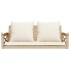 Banco columpio con cojines ratán sintético beige 109x62x40