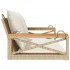 Banco columpio con cojines ratán sintético beige 109x62x40