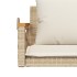 Banco columpio con cojines ratán sintético beige 109x62x40