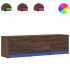 Mueble de TV LED madera ingeniería marrón roble 140x34x40