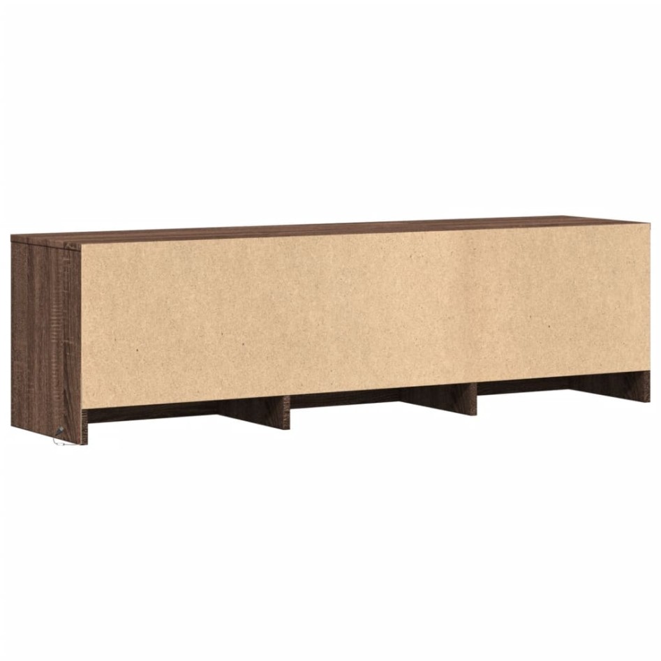 Mueble de TV LED madera ingeniería marrón roble 140x34x40