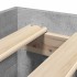 Estructura de cama madera de ingeniería gris hormigón