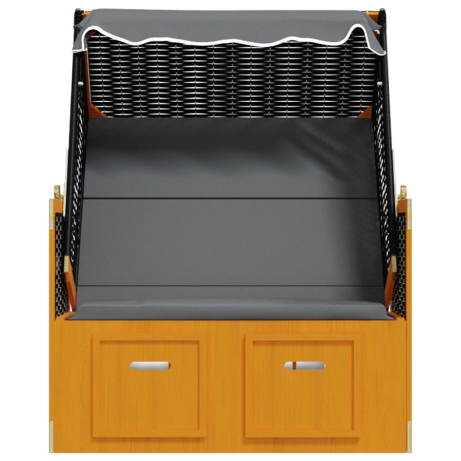 Silla Strandkorb dosel ratán sintético madera negro