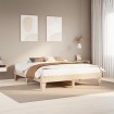 Estructura de cama sin colchón madera maciza de pino 200x200 cm