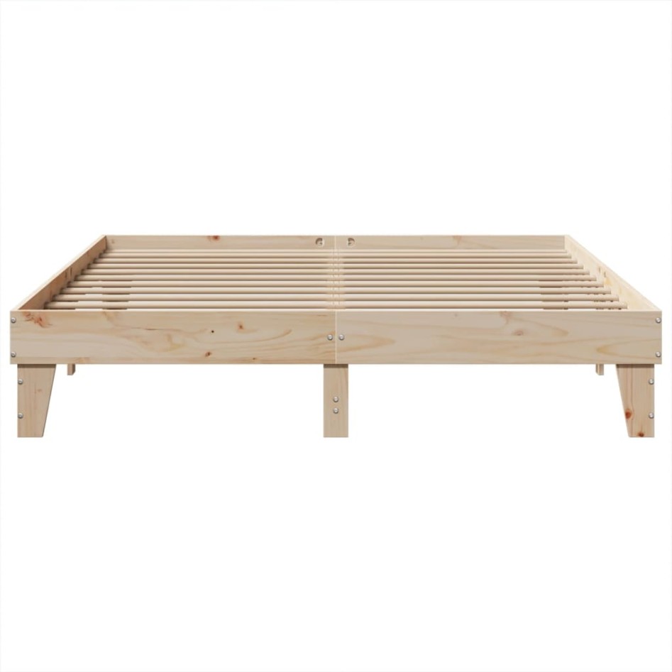 Estructura de cama sin colchón madera maciza de pino 200x200