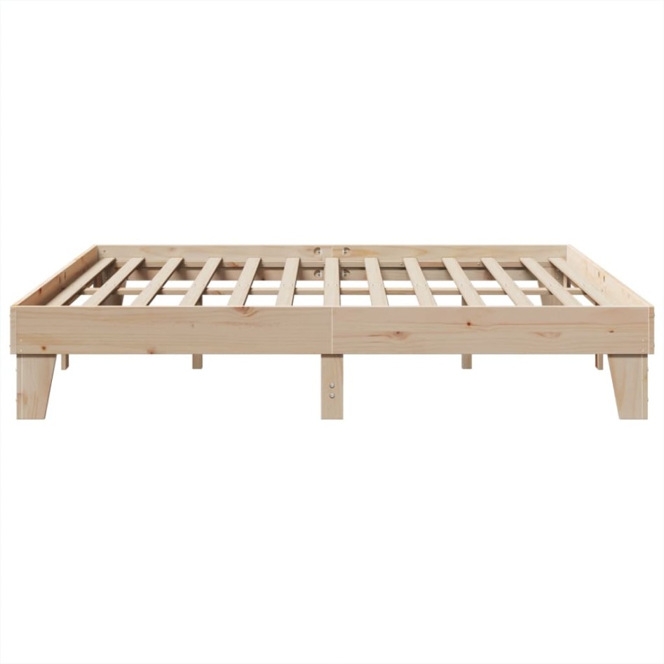 Estructura de cama sin colchón madera maciza de pino 200x200