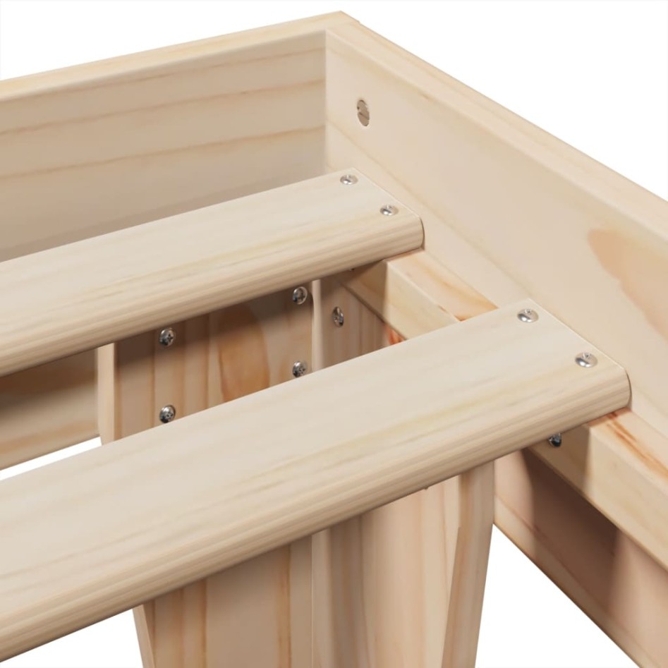 Estructura de cama sin colchón madera maciza de pino 200x200