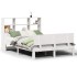 Cama con estantería sin colchón madera maciza blanca 160x200