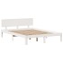 Cama con estantería sin colchón madera maciza blanca 160x200
