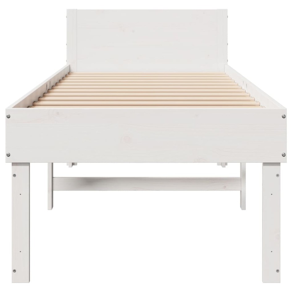Cama sin colchón madera maciza de pino blanca 80x200