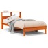 Sofá con estantería sin colchón madera maciza marrón 90x200