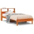 Cama con estantería sin colchón madera maciza marrón 90x190