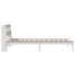Cama con estantería sin colchón madera maciza blanca 75x190