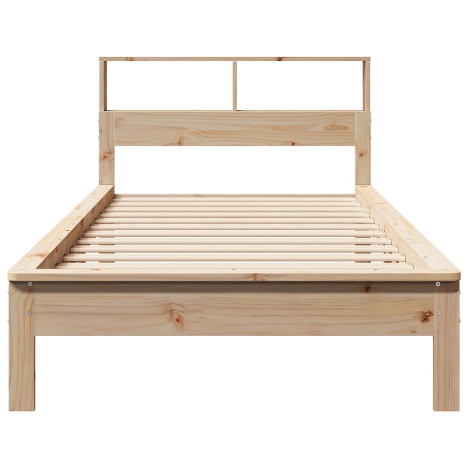 Cama con estantería sin colchón madera maciza de pino 90x200