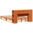 Cama con estantería sin colchón madera maciza marrón 135x190