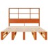 Cama con estantería sin colchón madera maciza marrón
