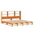 Cama con estantería sin colchón madera maciza marrón 180x200