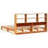 Cama con estantería sin colchón madera maciza marrón 180x200