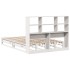 Cama con estantería sin colchón madera maciza blanca 160x200