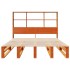 Cama con estantería sin colchón madera maciza marrón 150x200