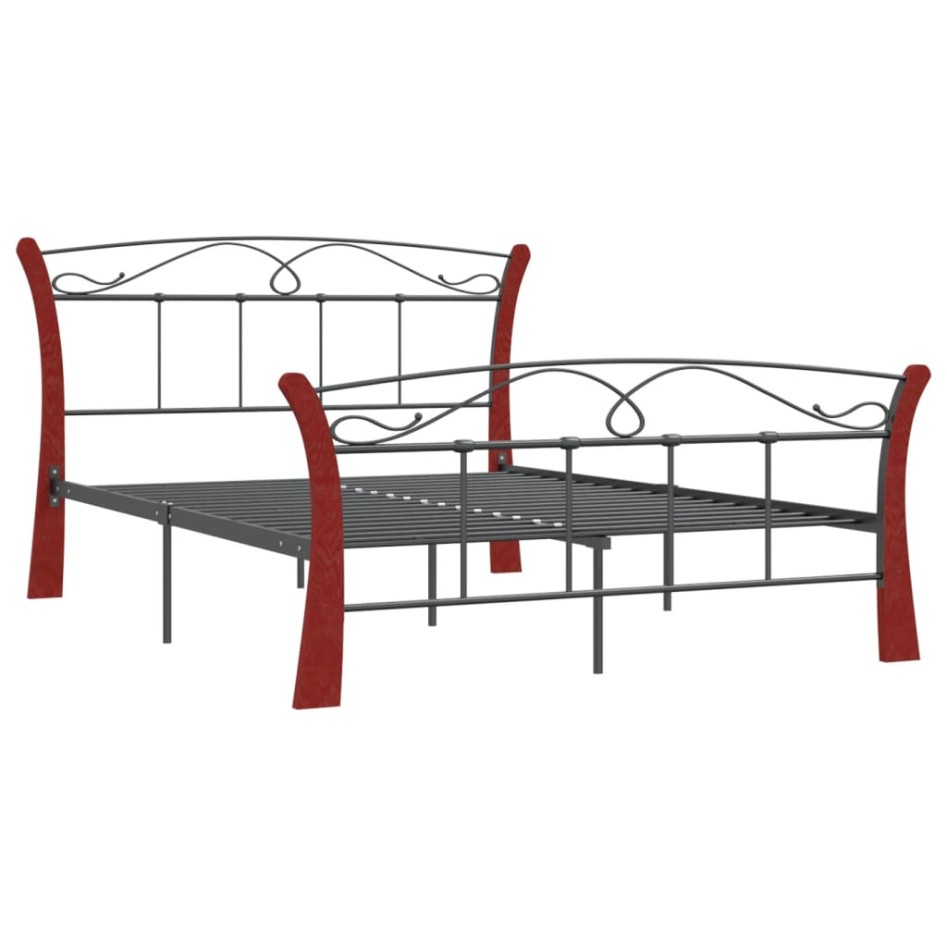 Estructura de cama de metal negra 120x200