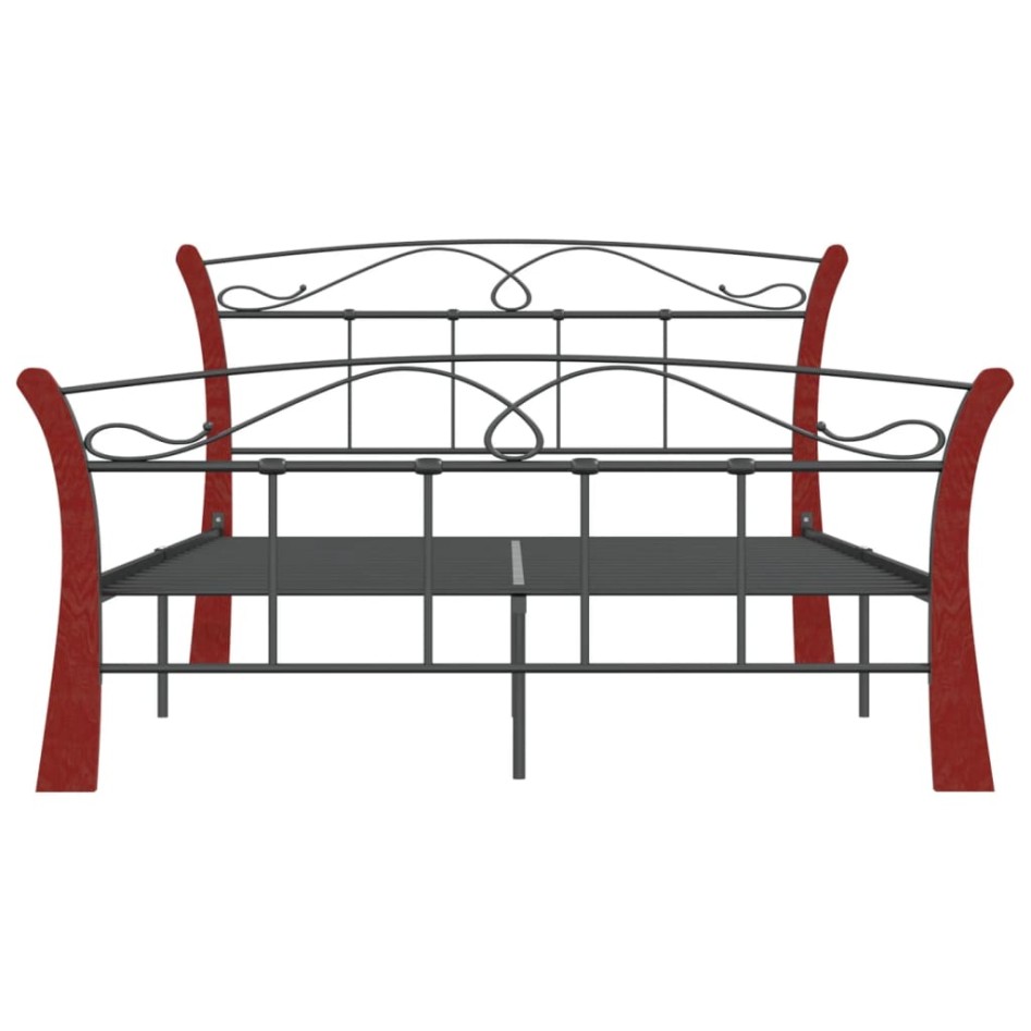 Estructura de cama de metal negra 120x200