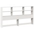 Cama con estantería sin colchón madera maciza blanca 200x200