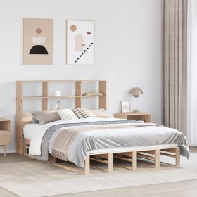 Cama con estantería sin colchón madera maciza