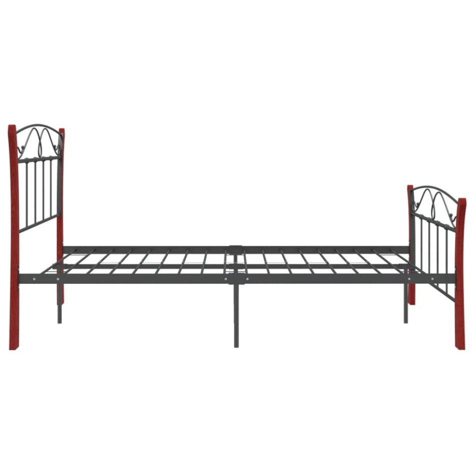 Estructura de cama de metal negra 120x200