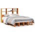 Cama con estantería sin colchón madera maciza marrón 135x190
