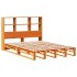 Cama con estantería sin colchón madera maciza marrón 135x190