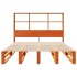 Cama con estantería sin colchón madera maciza marrón 135x190
